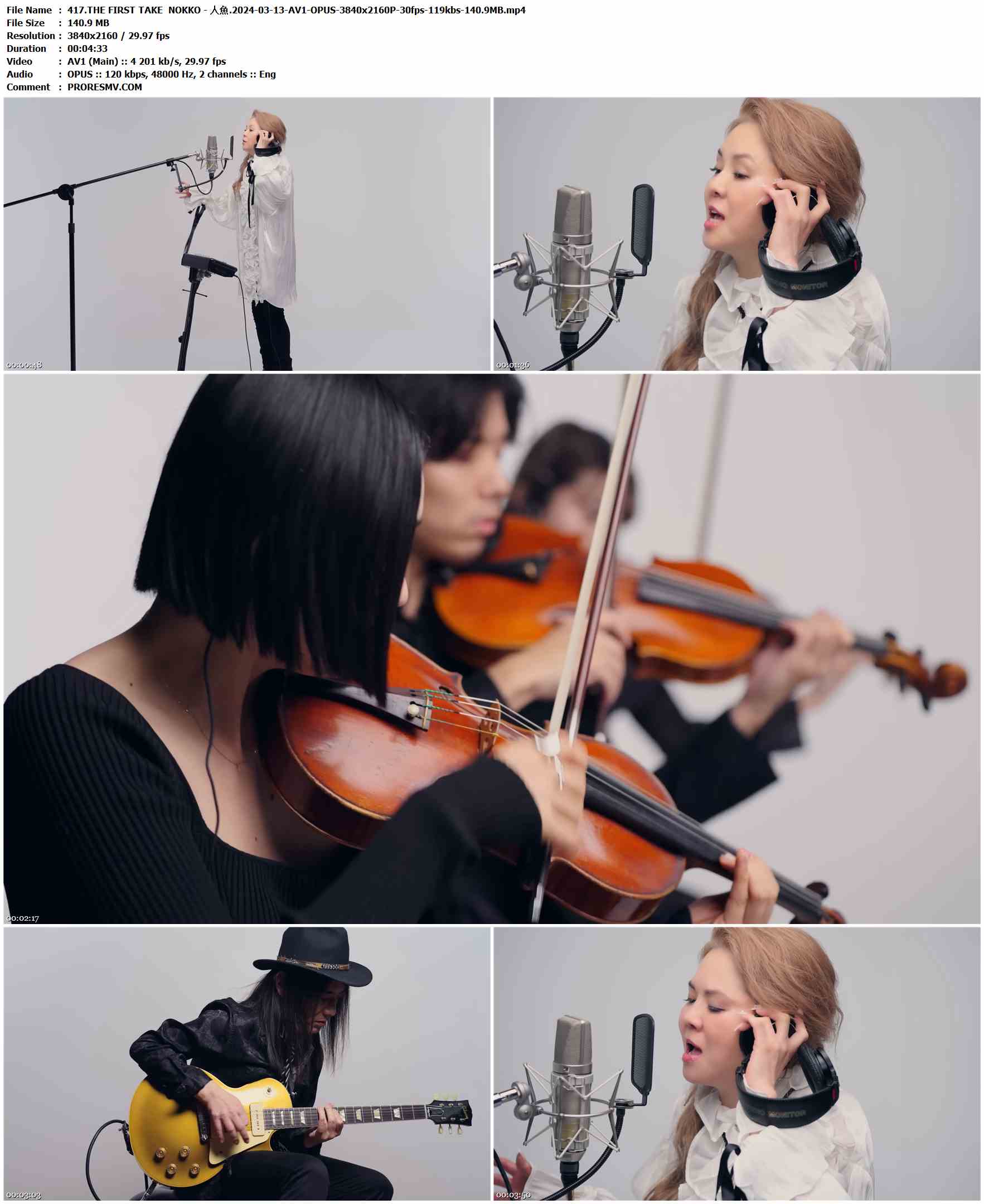 417.THE FIRST TAKE NOKKO - 人魚.2024-03-13-AV1-OPUS-3840x2160P-30fps-119kbs-140.9MB官方MV_高清MV